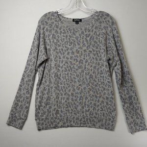 Buffalo David Bitton Womens Small S Size Gray Animal Print Crew Neck Sweatshirt